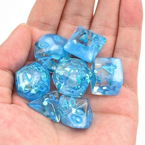 Udixi Dice: RPG Dice | "Summer Showers" | Set of 7