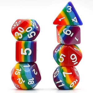 Udixi Dice: RPG Dice | Solid Rainbow Layer | Set of 7