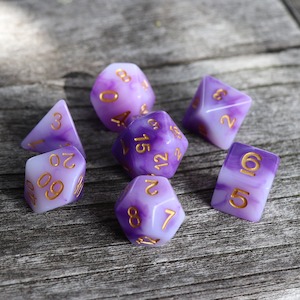 Featured Dice: Polyhedral Dice Set | Acrylic | Purple "Arcane Jade" | Set of 7 (D0041)