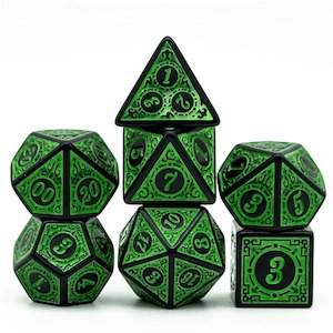 Rpg Dice Sets: RPG Dice | "Green Alchemy" | Set of 7