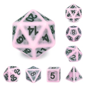 Hd Dice: Polyhedral Dice Set | Acrylic | "Synthwave Pavement" | Set of 7 (D0139)