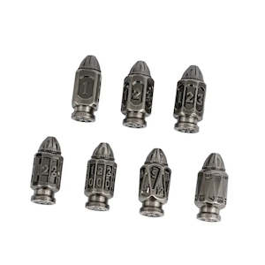 Udixi Dice: RPG Dice Set | Metal | Ancient Bullets | Silver
