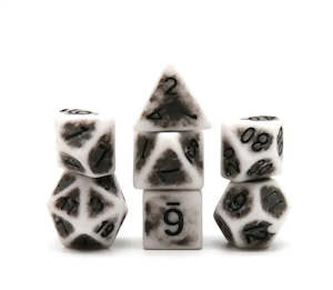 Polyhedral Dice Set | Acrylic | "Ancient Snow" | Set of 7 (D0180)