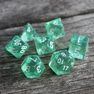 Featured Dice: Polyhedral Dice Set | Acrylic | Emerald Gems | Set of 7 (D0199)