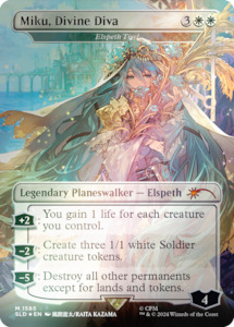 Miku, Divine Diva - Elspeth Tirel (Rainbow Foil) [Secret Lair Drop Series]