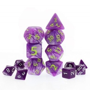 RPG Dice | GIANT Pearl 7 Set | Purple