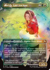 High End: Aerith, Last Ancient (Borderless) (Chocobo Track Foil) |  Foil (471) [Commander: FINAL FANTASY]