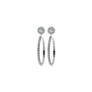 Skagi Diamond Studs Platinum with Halo & Large Hoop Accessories