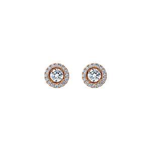 Skagi Diamond Studs Rose Gold with Halo Accessory
