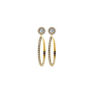 Aurora Diamond Studs Gold with Halo & Large Hoop Accessories