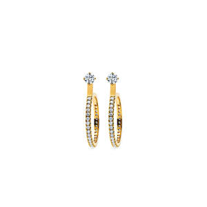 Aurora Diamond Studs Gold with Small Hoop Accessory