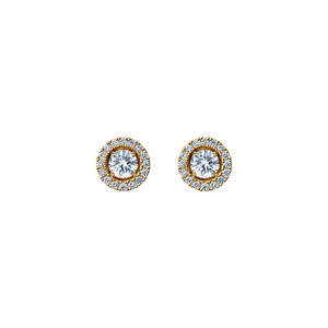 Aurora Diamond Studs Gold with Halo Accessory