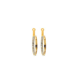 Solaris Small Diamond Hoop Stud Accessory 18k Gold