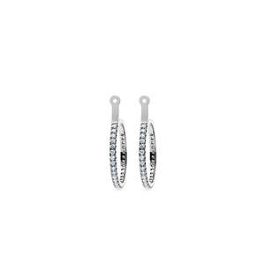 Solaris Collection: Solaris Small Diamond Hoop Stud Accessory Platinum