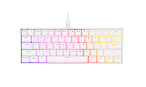 Gaming Keyboards: Corsair K65 RGB MINI 65% White Mechanical Gaming Keyboard - Cherry MX Speed