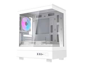 Pc Cases: DarkFlash DB330M White Gaming Case /w 3X ARGB Fans