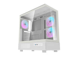 DarkFlash DPX90 Tempered Glass White ATX Gaming Case /w 3X ARGB Fans