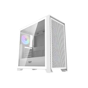 DarkFlash DRX90 Tempered Glass Mesh USB-C ATX Case 4X ARGB Fans - White