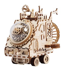 Temp Educational Toys: Robotime 3D Laser Cut Wooden Puzzle Music Box Space Vehicle