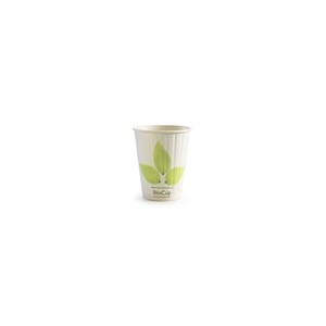 Products: 390ml (12oz) Double Wall Bio Coffee Cup Leaf White 1000 pcs