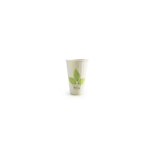Products: 460ml (16oz) Double Wall Bio Coffee Cup Leaf White 600 pcs