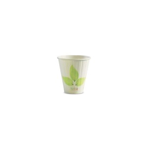 Products: 295ml (8oz) (90mm) Double Wall Bio Coffee Cup Leaf White 1000 pcs