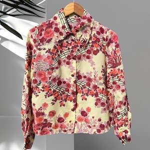 Retro: Gemma Floral Blouse Size 8-10