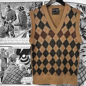 Bailey Argyle Vest Size M