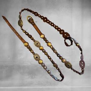 Designer: Campomaggi Italian Studded Leather Wrap Belt Size L