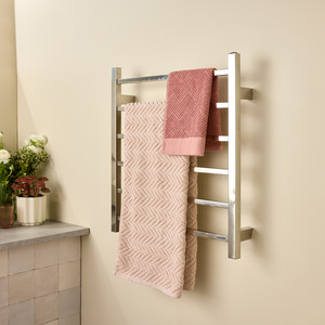 Heated Towel Rails: Straight Square Towel Warmer 6 Bar Ladder