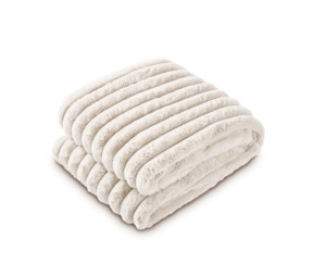 Luxury Faux Fur Electric Throw Cream