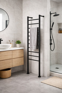 Heated Towel Rails: Tall Round Towel Warmer 10 Bar Ladder