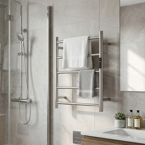 Straight Round Towel Warmer 5 Bar Ladder