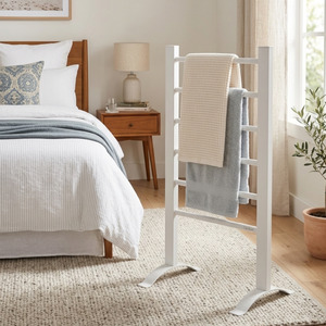 Free Standing Towel Warmer 6 Bar White