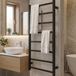 Straight Square Towel Warmer 8 Bar Ladder