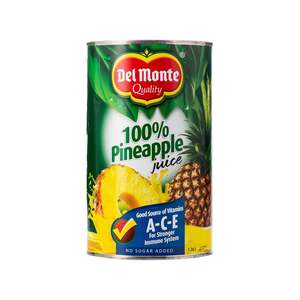 Canned Food: Del Monte 100% Pineapple Juice 1.36L