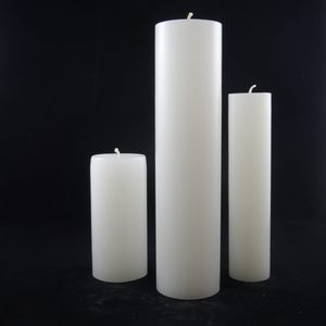 Products: Festival Large Candle-White-70x280mm (Large candle in middle). Made in NZ - Golden Glow Candles