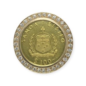 Products: Diamond 2.20ct Samoa $100 Tala Ring in 9K and 22K Yellow Gold