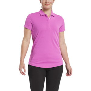 Footjoy: FootJoy Women's Jacquard Short Sleeve Shirt | Berry