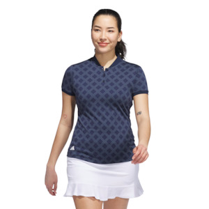 Adidas Women's Ultimate365 Jacquard Short Sleeve Polo Shirt | Collegiate Navy