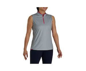 Womens Sleeveless: FootJoy Women's Sleeveless Quarter-Zip Printed Polo