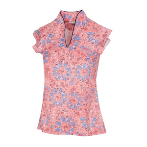 Womens Polos: Greg Norman Womens Perch Cap-Sleeve Polo (Size Small Only)