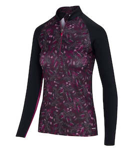 Womens Golf Pullovers: Greg Norman Women's Solar XP Monet Print 1/4 Zip Black