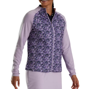 Womens Golf Pullovers: FootJoy Full-Zip Printed Pullover