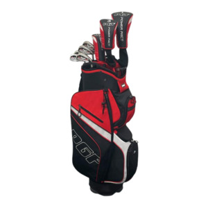 Golf Sets: PGF Powerpact Men’s Golf Package Set | Regular Flex | Red/Black