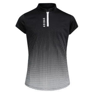 Junior Golf: Adidas G Zip Mock Neck Junior Girls Golf Shirt | Black Noir