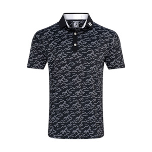 FootJoy Wave Print Lisle Self Collar Polo