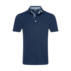 FootJoy Men's Stretch Pique Gingham Trim Polo Shirt