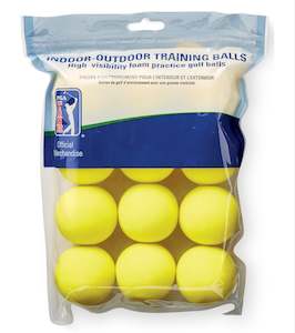 Training Aids: PGA Tour Yellow Foam Balls - 12pkt