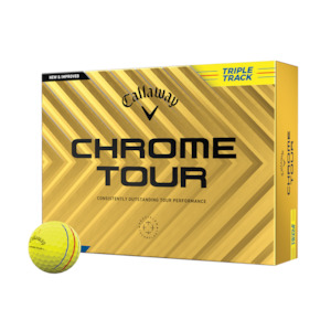 Callaway Chrome Tour Triple Track Yellow Golf Balls - Dozen